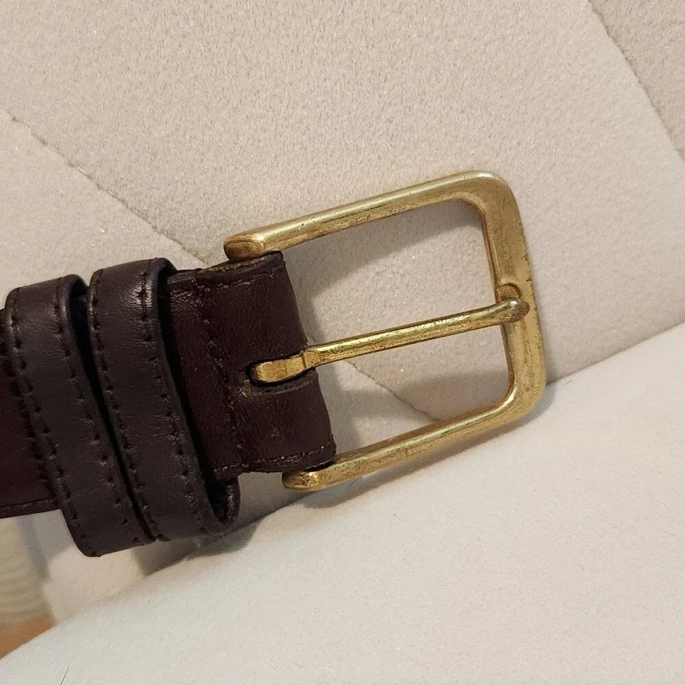Coach‎ Mens Genuine Leather Burgundy Belt Size 36 Classic Office Brass Preppy